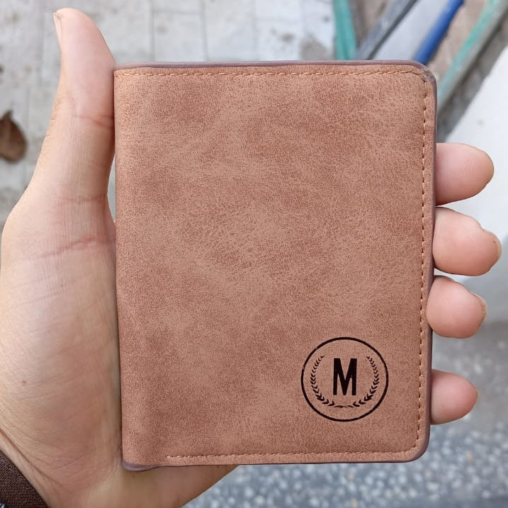 GU II Male Short Thin Wallet Brown β Stylish Slim Leather Wallet for Men