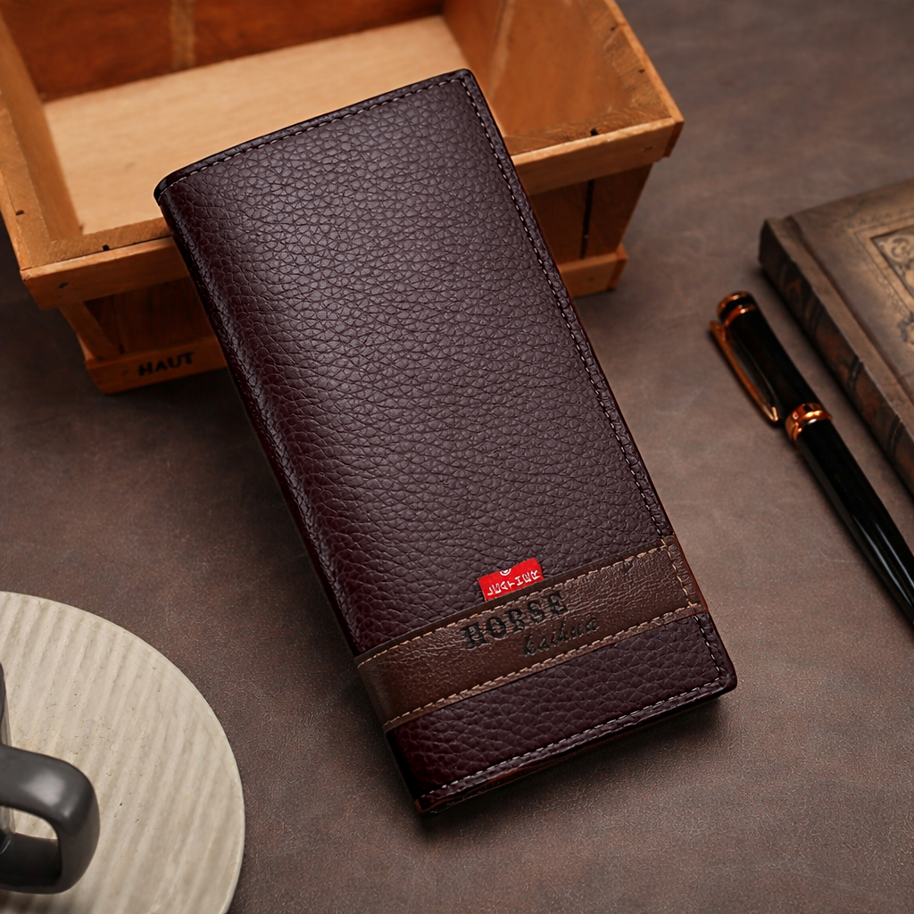 Black Long Wallet Purse | 14 Card Slots & Zipper Pocket