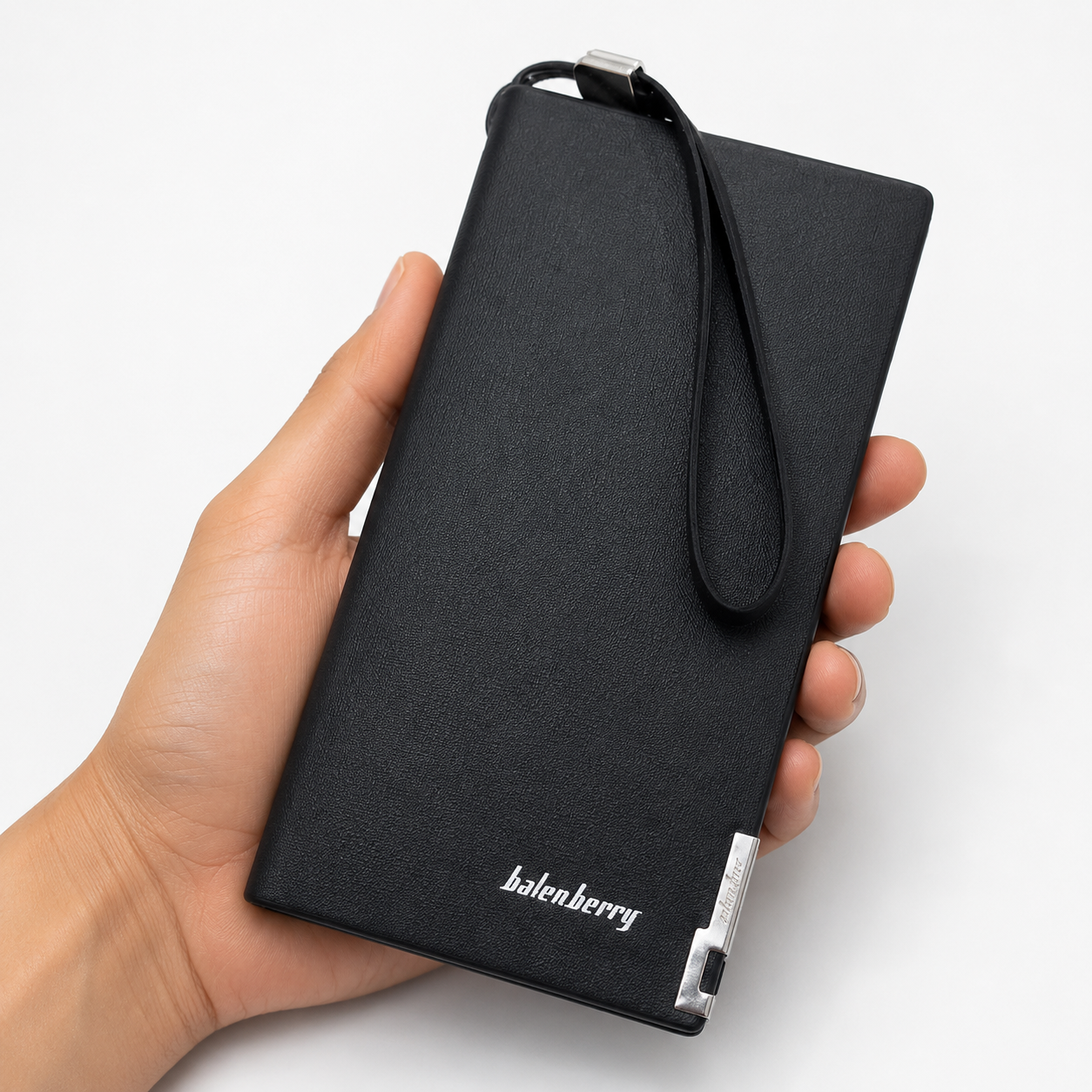 Balenberry wallet featuring dual cash pockets and zipper compartment