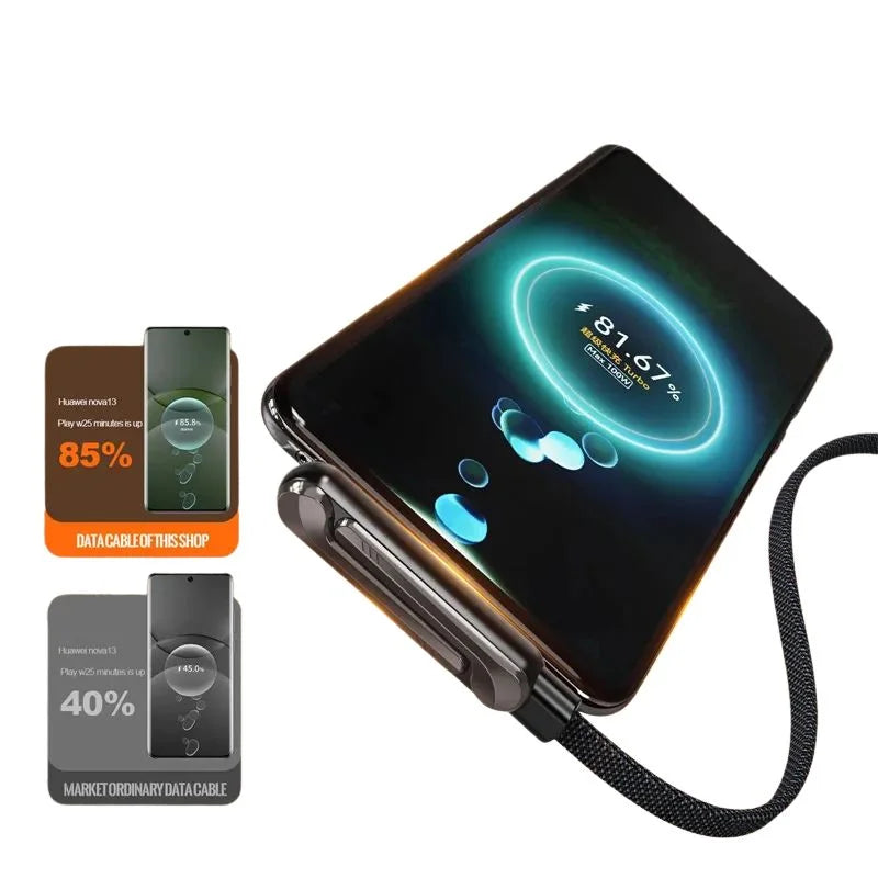 GrabitPK USB-C Cable with 90 Degree Rotating Connector