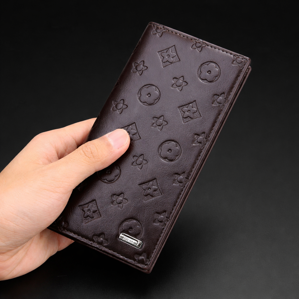Monogram Luxe long wallet with zip around closure