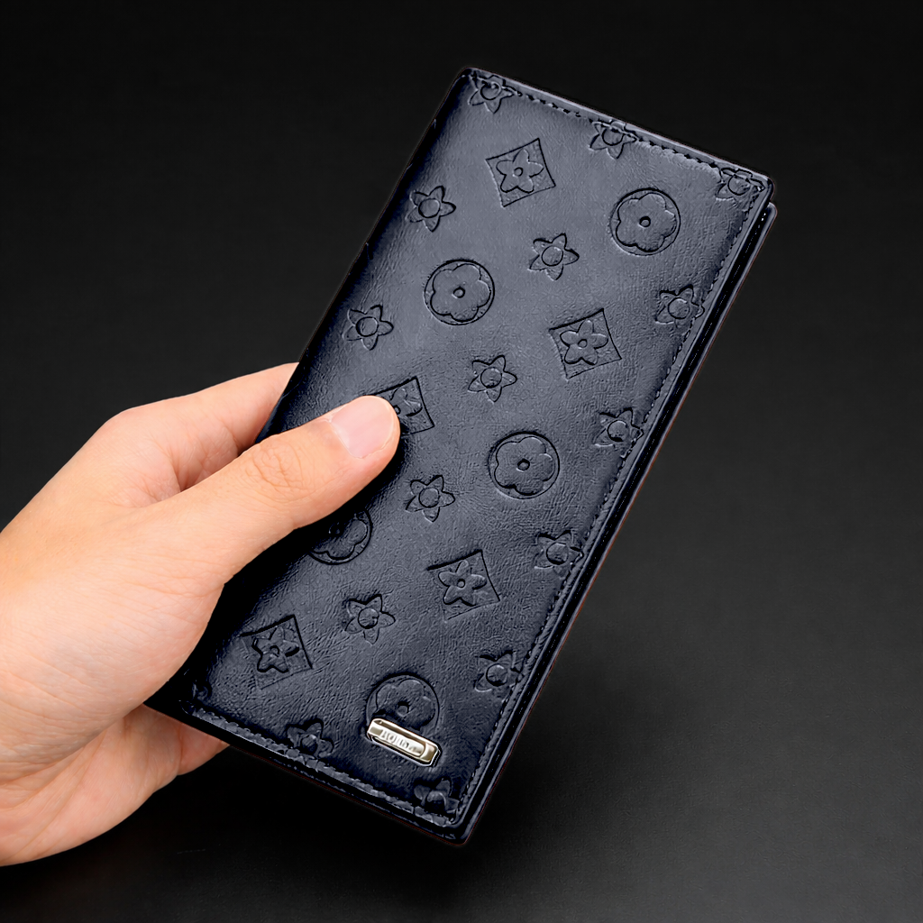 Premium embossed monogram wallet with 14 card slots