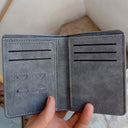 GU II Male Short Thin Wallet Brown – Stylish Slim Leather Wallet for Men