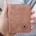 GU II Male Short Thin Wallet Brown – Stylish Slim Leather Wallet for Men