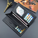 Black Long Wallet Purse | 14 Card Slots & Zipper Pocket