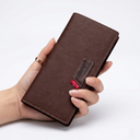 Modern long wallet with transparent ID window