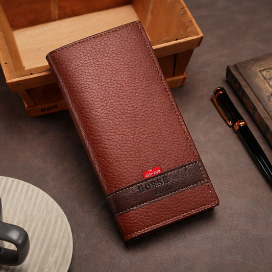 Black Long Wallet Purse | 14 Card Slots & Zipper Pocket