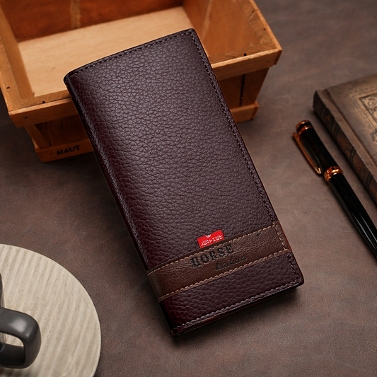 Black Long Wallet Purse | 14 Card Slots & Zipper Pocket