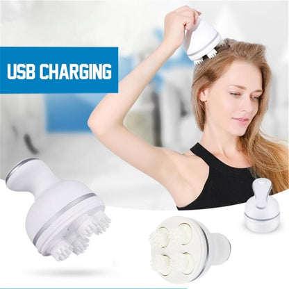 Electric Scalp Massager with 4 Massage Heads | Rechargeable Head & Body Massager