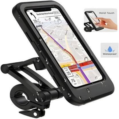Bike handlebar mobile holder with protective rain case