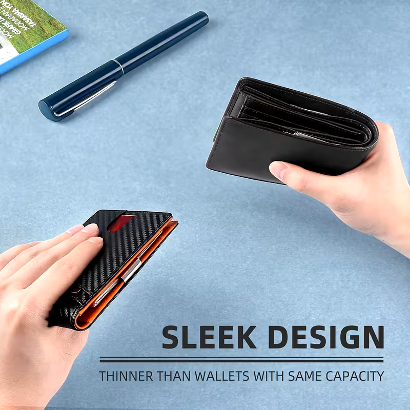 Black card holder wallet with RFID protection