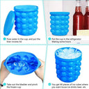 Blue ice cube tray with instructions on how to use it