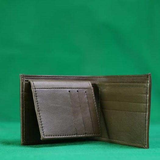 Brown leather wallet with removable card holder