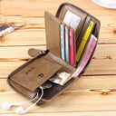 Compact PU leather wallet with 10 card slots