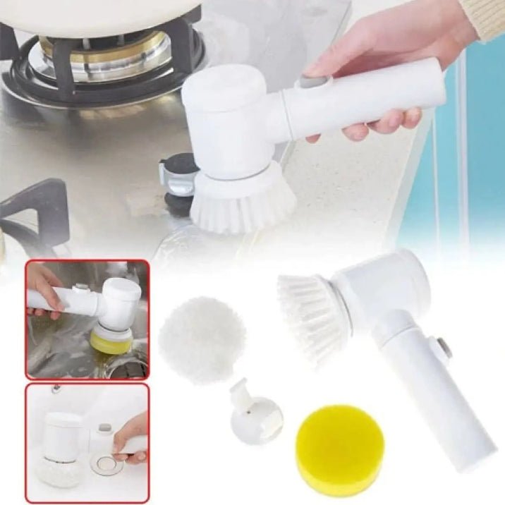 Compact electric scrubber for tiles and sink cleaning