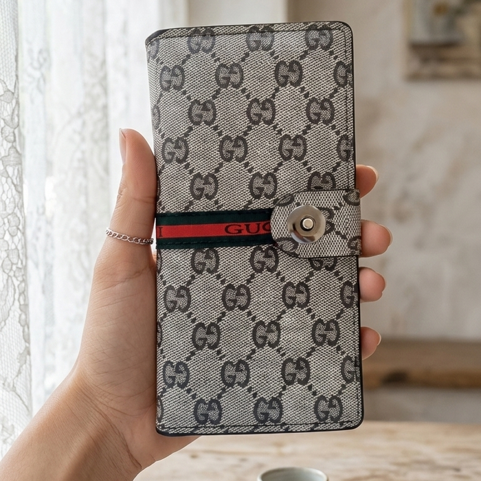 Gucci Inspired Long Wallet Brown | Premium Designer Wallet