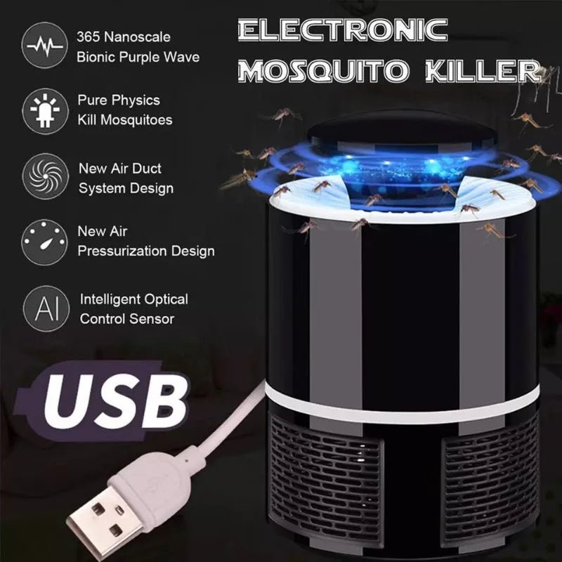 Electronic mosquito killer with USB connection on a dark background