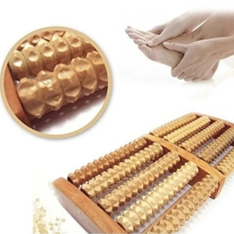 Ergonomic foot roller for pressure point stimulation