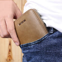 GOL zip leather wallet for men with coin pocket