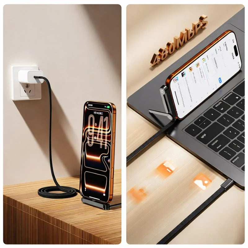 GrabitPK USB-C Fast Charge Cable with Alloy Connectors