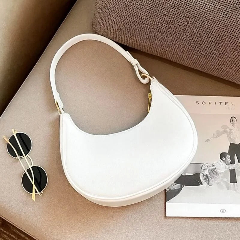 GrabitPK Luxury Crescent Handbag for Women with Adjustable Strap
