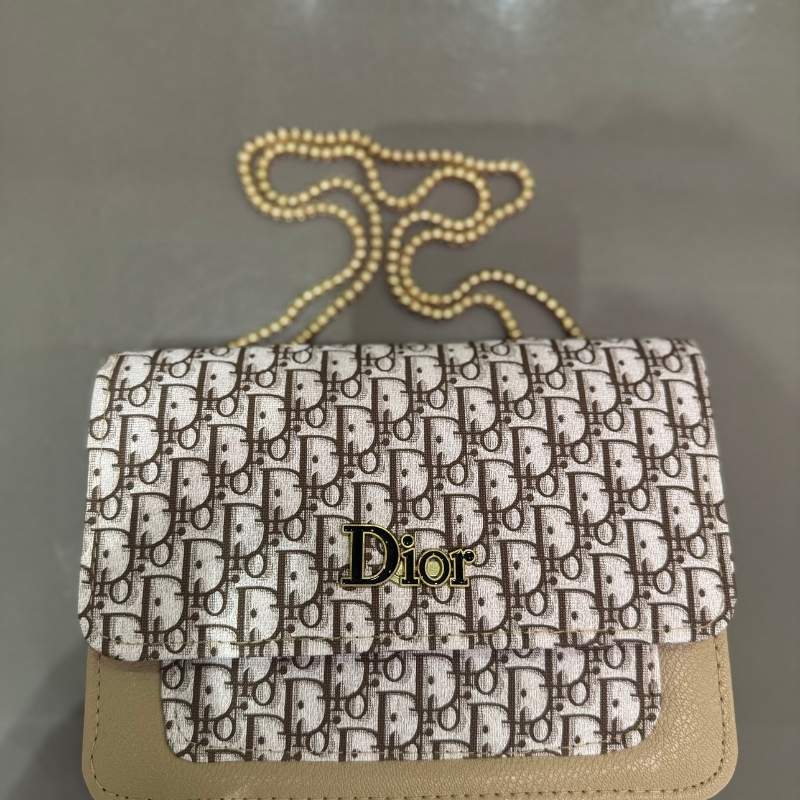GrabitPK Luxury Monogram Canvas and Leather Flap Clutch for Women