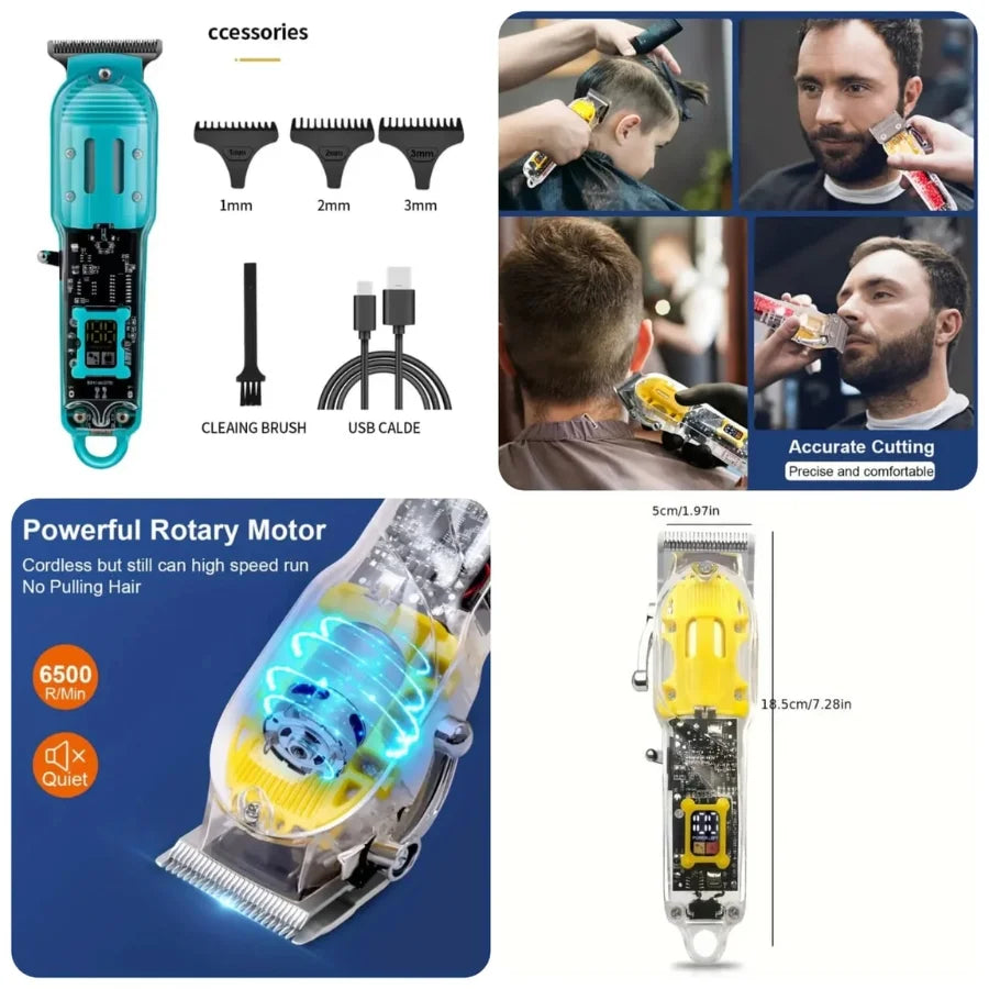 GrabitPK cordless hair cutting machine with guide combs