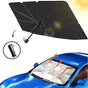 GrabitPK foldable car windshield umbrella sunshade installed on vehicle windshield