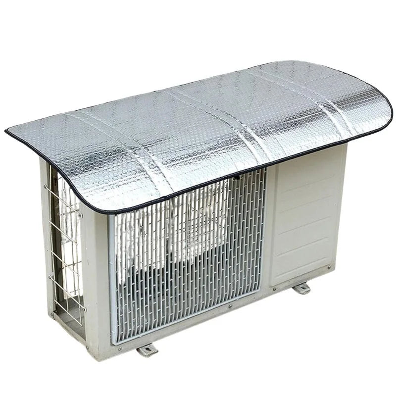 GrabitPK outdoor AC unit shade cover installed on air conditioner condenser