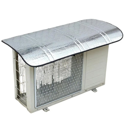 GrabitPK outdoor AC unit shade cover installed on air conditioner condenser