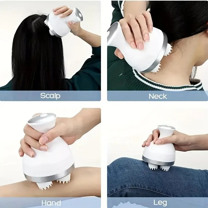 GrabitPK rechargeable body massage tool with soft silicone heads