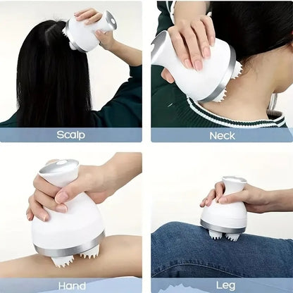 GrabitPK rechargeable body massage tool with soft silicone heads