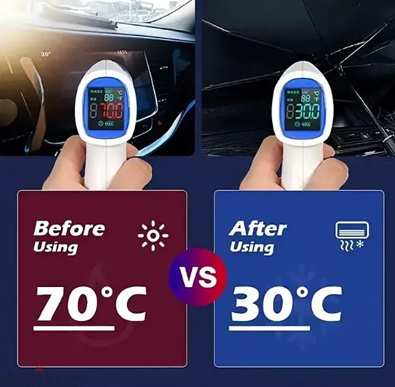 GrabitPK reflective windshield protector for vehicle interiors