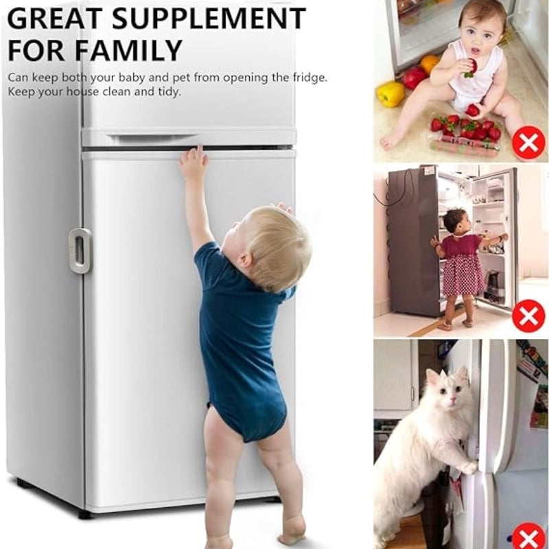 GrabitPK refrigerator lock in white and grey color
