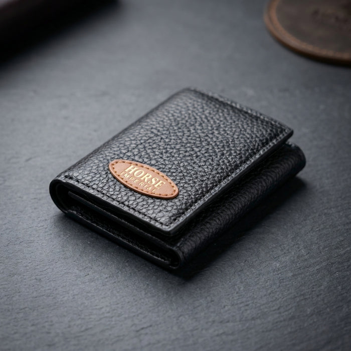 Horse Imperial Premium Tri-Fold Wallet – 10 Card Slots, Dual Cash Pockets & Zip Pocket