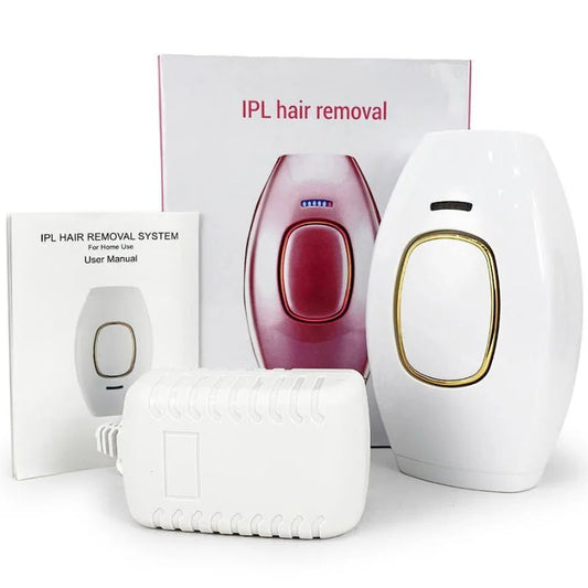 Portable IPL beauty device with protective glasses