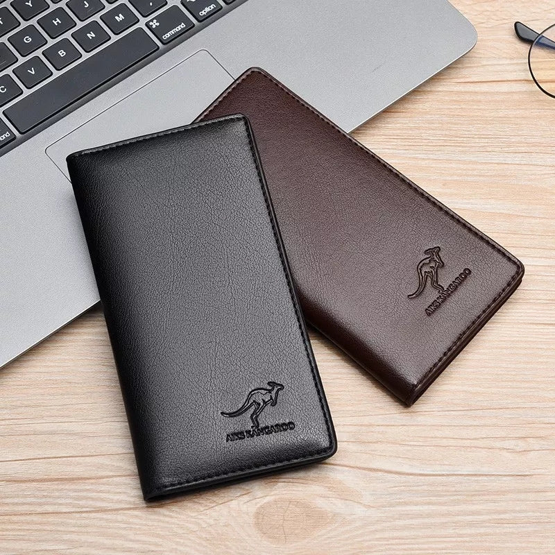 Kangaroo RFID long bifold wallet black with 8 card slots