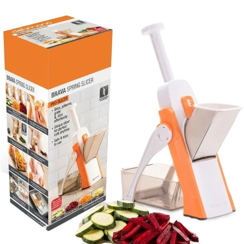Manual vegetable slicer chopper with storage container
