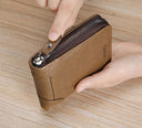 Men's wallet with zipper coin pocket and ID window