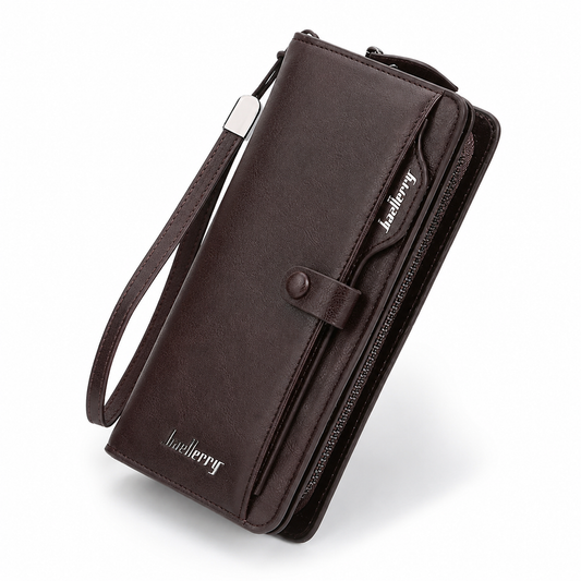 PU leather long wallet with removable card holder