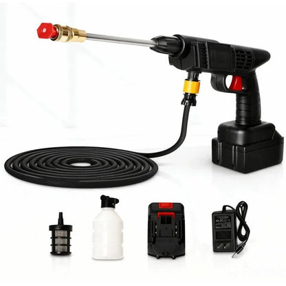 Portable electric car wash spray gun with foam system