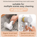 Portable rotating cleaning brush with replaceable heads