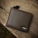 Premium black zip wallet with coin compartment