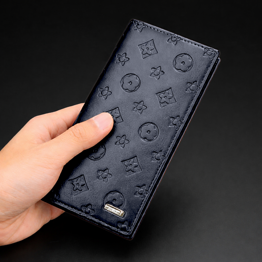 Premium embossed monogram wallet with 14 card slots