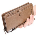 Premium long wallet with mobile phone compartment