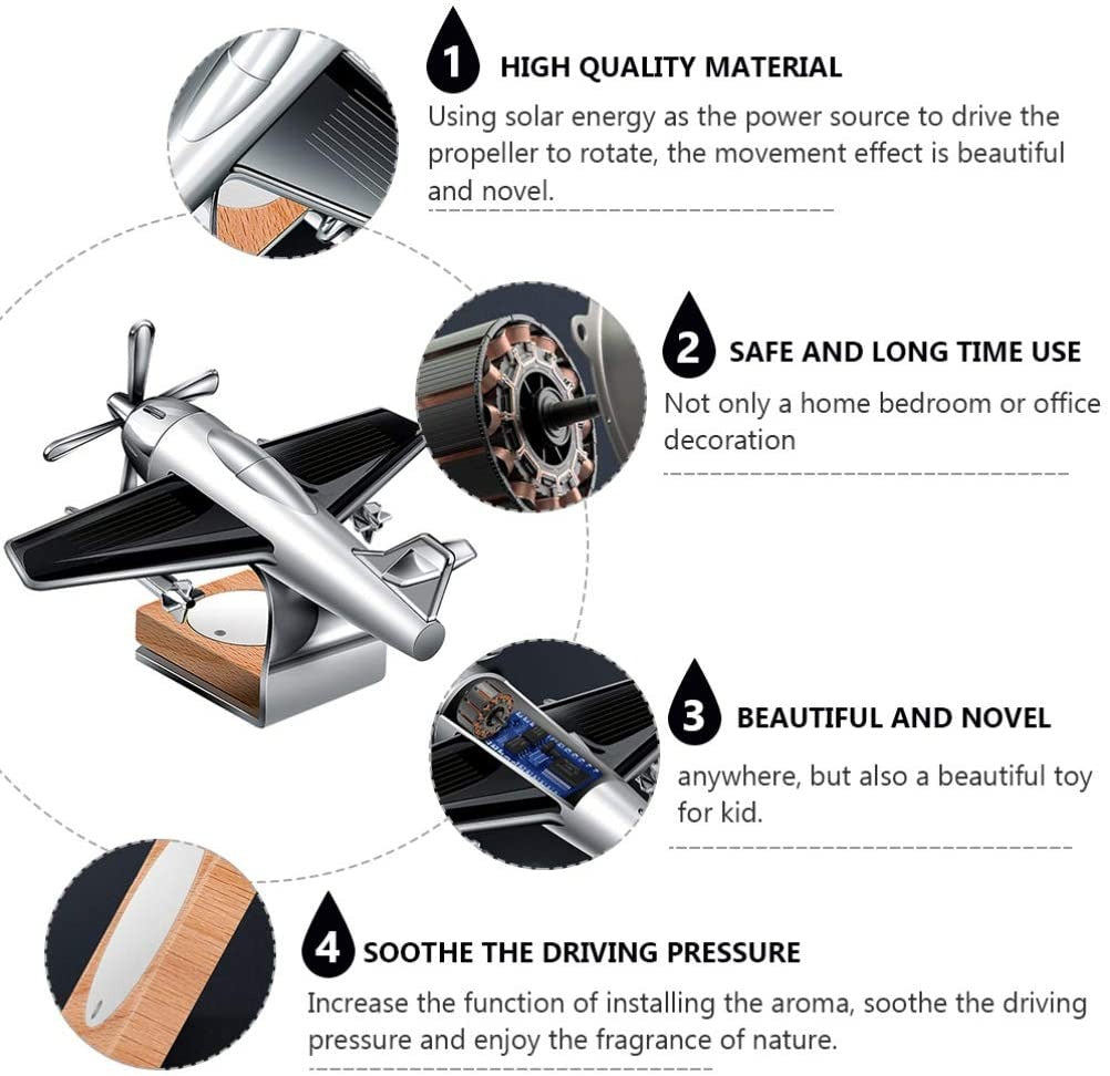 Premium silver aircraft air freshener dashboard accessory