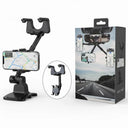 Rearview mirror phone holder with 360 degree rotation