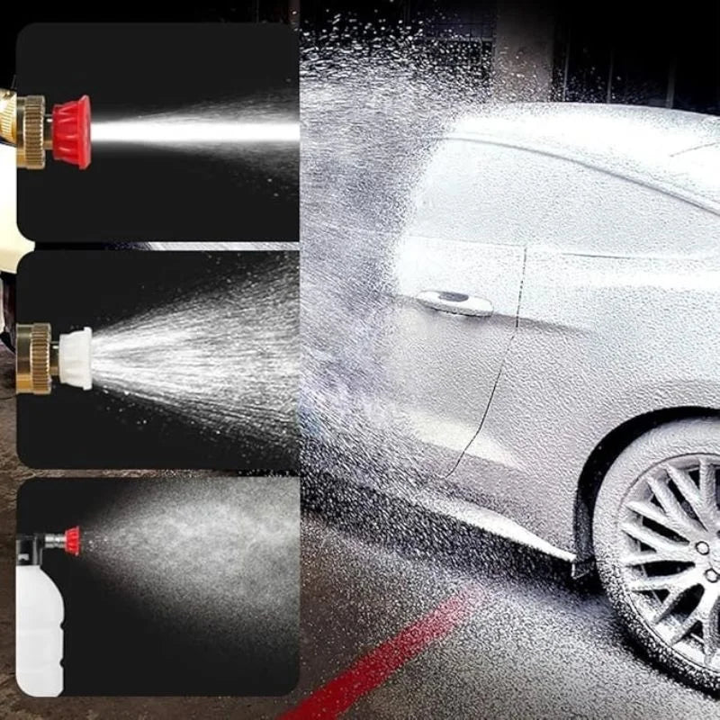 Rechargeable car washing gun with foam sprayer bottle