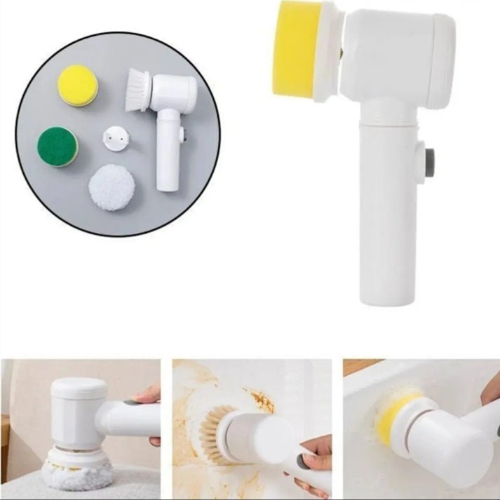Rechargeable cordless electric cleaning brush with attachments