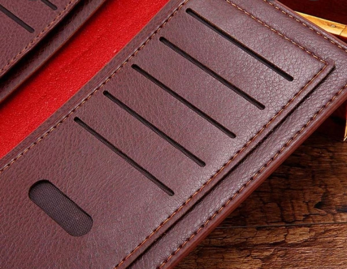 Slim PU leather wallet with multiple card slots